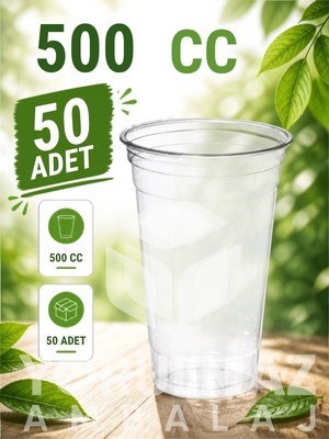 Yorulmaz Ambalaj 🥤 500 cc Plastik Bardak 50 Adet | 🧊 Kaliteli Kullan- At Soğuk Içecek Bardağı