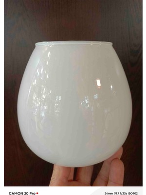 Ada Avize Parlak Beyaz Rengi Oval Fanus Avize Camı E27(ORTA ÇAP12CM-BOYU 13CM)