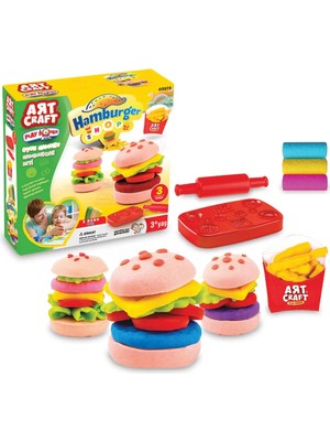 St. Morritz Hamburger Set Oyun Hamuru 3 Renk Oyun Hamuru ile Hamburger Yapma OYUNU-3573