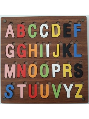 St. Morritz Ahşap Bul Tak Eğitici 3D Oyuncak Harfler Bultak Yapboz Puzzle Kahverengi