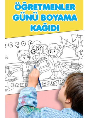 St. Morritz Simkids 24 Kasım Öğretmenler Günü Canım Öğretmenim Dev Boyama Kağıdı 2,5 Metre