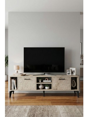 Dolozena Linya Tv Sehpası Suntalam Ekru 160X35 cm