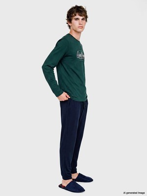 LC Waikiki Standart Kalıp Baskılı Erkek Pijama Takım  (W6)