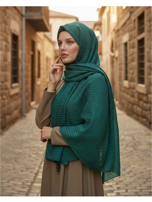 Modakaşmir Moda Kaşmir Satır Çizgili Pamuklu Şal