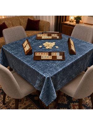 Koray Home Okey Oyun Masa Örtüsü Kadife 140X140 Lacivert