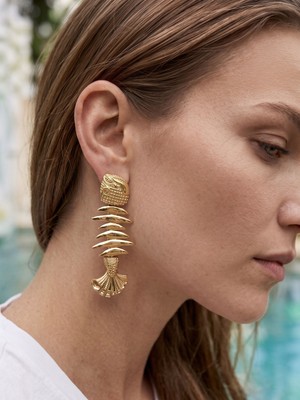 Fem Bijoux Altın Kaplama Balık Motif Küpe
