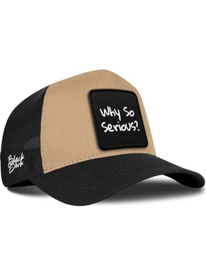 BlackBörk Why So Serious Logolu Siyah-Vizon Trucker Şapka