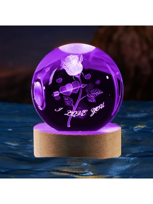 Pileli Store Renk Değiştiren Işıklı Cam Küre
