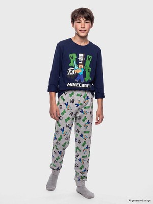 LC Waikiki Minecraft Lisanslı Erkek Çocuk Pijama Takımı  (W6)