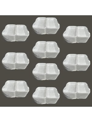 St. Morritz Dağyüce 36/d Tek Kullanımlık Köpük Iskender Kapaklı Kase Kutu - 23.5X15 Cm. - 20 Adetlik 10 Paket