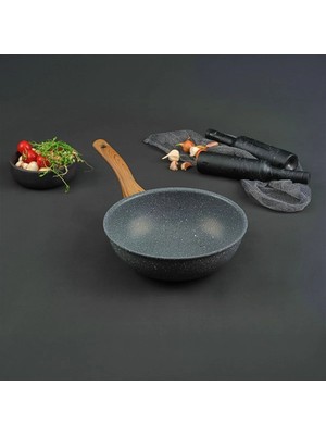 St. Morritz Marble Natura Granit Wok Tava 28 cm