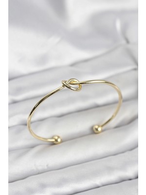Pileli Store Düğüm Model Pirinç Gold Renk Kadın Bileklik TJ-BB8231