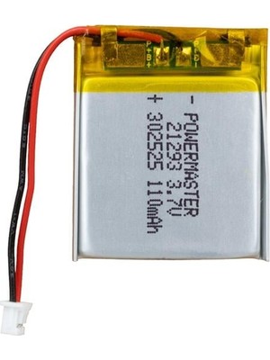 TeknoKapsül PM-21293 3.7V 110MAH 302525 3.5mm Soketli Lityum Polimer (Li-Po) Batarya Şarj Edilebilir Pil
