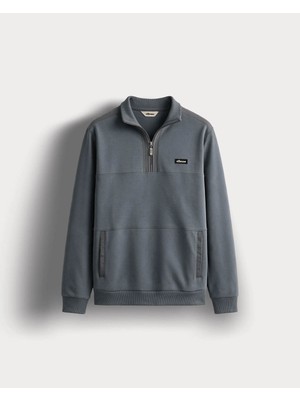 Ellesse Yarım Fermuarlı Antrasit Erkek Sweatshirt 6WM1025