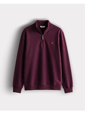 Ellesse Yarım Fermuarlı Bordo Erkek Sweatshirt 5WM3580