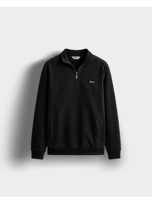 Ellesse Yarım Fermuarlı Siyah Erkek Sweatshirt 6WM1025