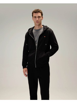 Ellesse  Fermuarlı Kapüşonlu Siyah Erkek Sweatshirt 5WM2581
