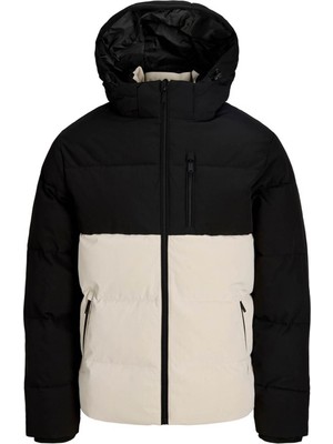 Jack & Jones Jjebecks Puffer Sn Siyah - Beyaz Erkek Mont 12298858