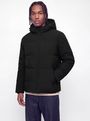 Jack & Jones Jjebecks Puffer Sn Siyah Erkek Mont 12298858