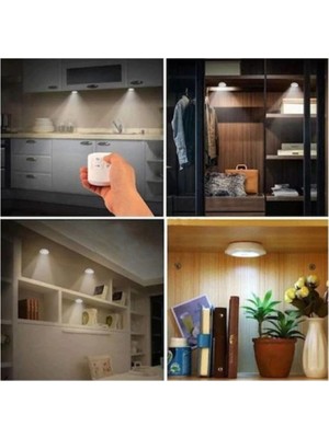 Pileli Store Uzaktan Kumandalı 3 Lü Spot LED Lamba Kablosuz Pilli Işıldak