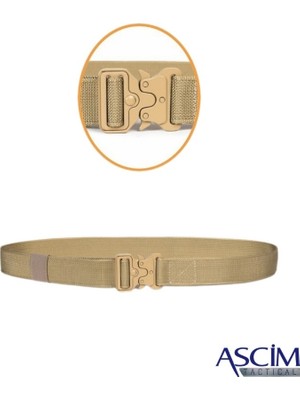 Ascim Ayarlanabilir Taktik Kemer – Poly-Metal Tokalı Dayanıklı Outdoor & Günlük Pantolon Kemeri (3.5 cm / 145 Cm)