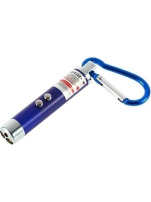 Pileli Store El Feneri Anahtarlık Işıklı Anahtarlık 3 Fonksyonlu Lazer LED Fener