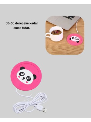 Uravas Store USB Güçlü Bardak Isıtma Altlığı 1.2m Kablo Silikon Kaymaz Figürlü