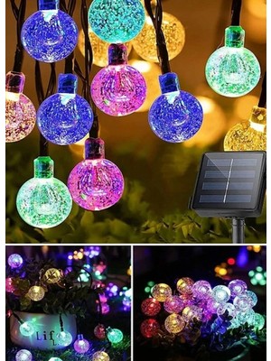 Pileli Store Güneş Enerjili Top 50 LED Bahçe Aydınlatma 7 Metre S-40