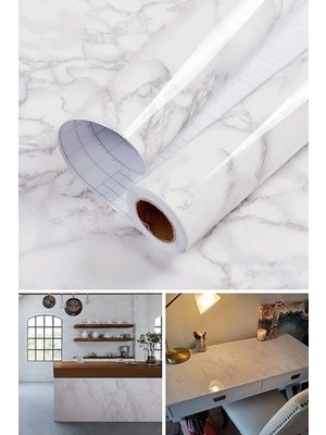 Pileli Store Kendinden Yapışkanlı Mermer Desenli Kaplama Kağıdı