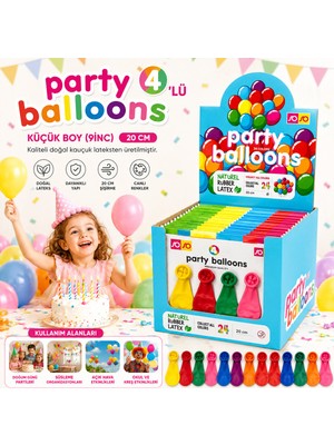 Uravas Store 40 Paket - 4pcs Küçük Boy Renkli 20CM Party Balon - Toplamda 160 Adet Balon