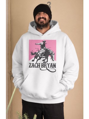 Fuddy Moda Unisex Zach Bryan Yazılı Kapüşonlu Sweatshirt, Oversize Rock Band Baskılı Hoodie