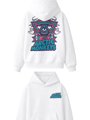 Fuddy Moda Unisex Artric Monkeys Sırt Baskılı Kapüşonlu Sweatshirt, Oversize Rock Band Temalı Hoodie