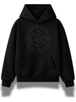 Fuddy Moda Unisex Linkin Park One More Light Baskılı Kapüşonlu Sweatshirt, Oversize Rock Band Temalı Hoodie