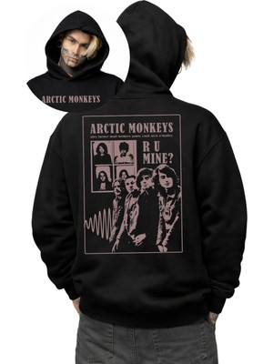 Fuddy Moda Unisex Artric Monkeys R U Mine Sırt Baskılı Kapüşonlu Sweatshirt, Oversize Rock Band Temalı Hoodie