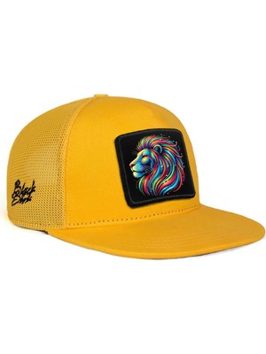 BlackBörk Hip Hop Kids Aslan Logolu Sarı Çocuk Trucker Şapka