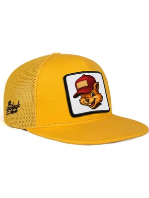 BlackBörk Hip Hop Kids Sincap Logolu Sarı Çocuk Trucker Şapka
