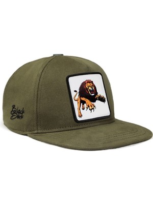 BlackBörk Hip Hop Kids Aslan Logolu Haki Çocuk Şapka
