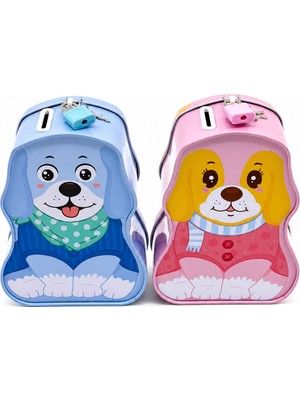 Renas Store 12 Adet Köpek Anahtarlı Metal Kumbara Kilitli Renkli
