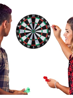 Genel Tedarik 12 Inç Dart Tahtası 4 Adet Metal Uçlu Dart Oku Kolay Montajlı