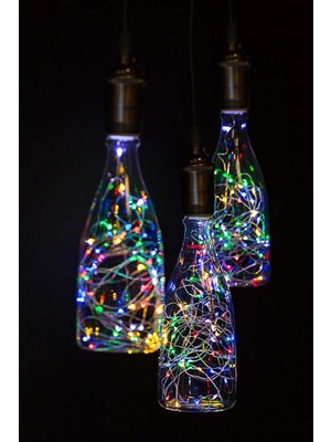 Renas Store Pilli Renkli Peri LED Işık Dekoratif Aydınlatma 5 Metre Rgb LED (5047)