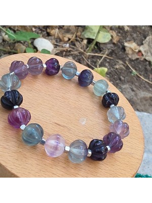 Nun Stone Florit Doğal Taş Bileklik 16-18CM