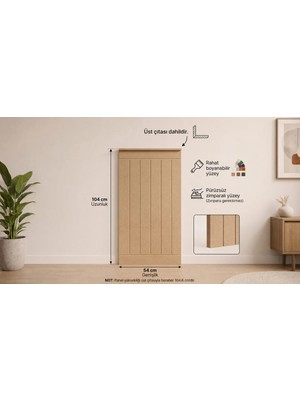 St. Morritz Dekoratif Duvar Paneli 54 x 102 cm Boyanabilir Ahşap Ham Mdf Duvar Paneli