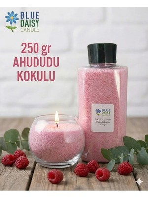 St. Morritz 250 gr Pembe Renkli Ahududu Kokulu Inci Tozu Mum ( 30 Adet 4cm Fitil ile ) Toz Mum , Kum Mum