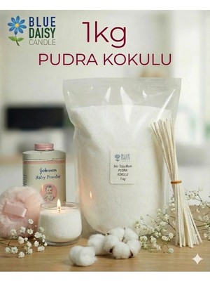 St. Morritz 1 kg Beyaz Pudra Kokulu Inci Tozu Mum ( 25 Adet 20 cm Fitil ile ) Toz Mum , Kum Mum , Kokulu Mum