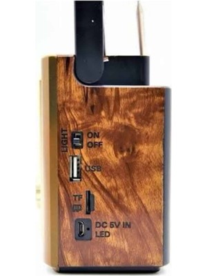 Renas Store Müzik Kutusu Bluetooth Bağlantılı El Fenerli Nostaljik Tasarım Radyo