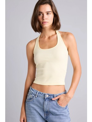 DeFacto Fitted Kaşkorse Halter yaka Pamuklu Atlet H8088AX26SM