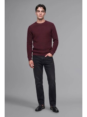 Defacto Standart Fit Basic Bordo Erkek Kazak H8887AX/BR34
