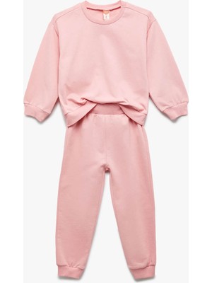 Koton Basic Pembe Kız Bebek Alt-Üst Takım 7WMG10032AK