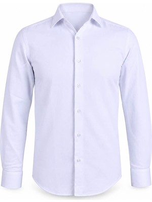 Trender Portekiz Slimfit Uzun Kol Beyaz Erkek Gömlek 27KR80000003