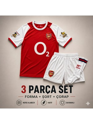 Sonvadi Arsenal T. Henry Kırmızı Çocuk Futbol Forması 3'lü Set Forma + Şort + Çorap